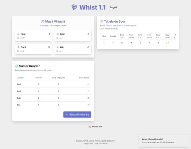 Whist Wizard - Game Score & Management